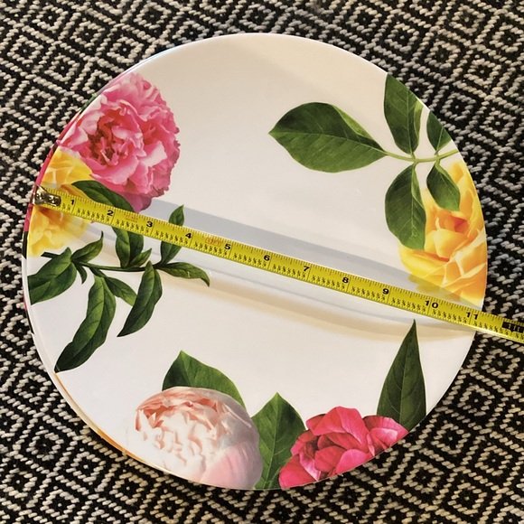 4 KATE SPADE Colorful Floral Peonies HVY DUTY Melamine 11-1/4" Dinner Plates - Picture 6 of 6
